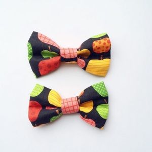 🏝 Little girl's apple hair bows hair clip